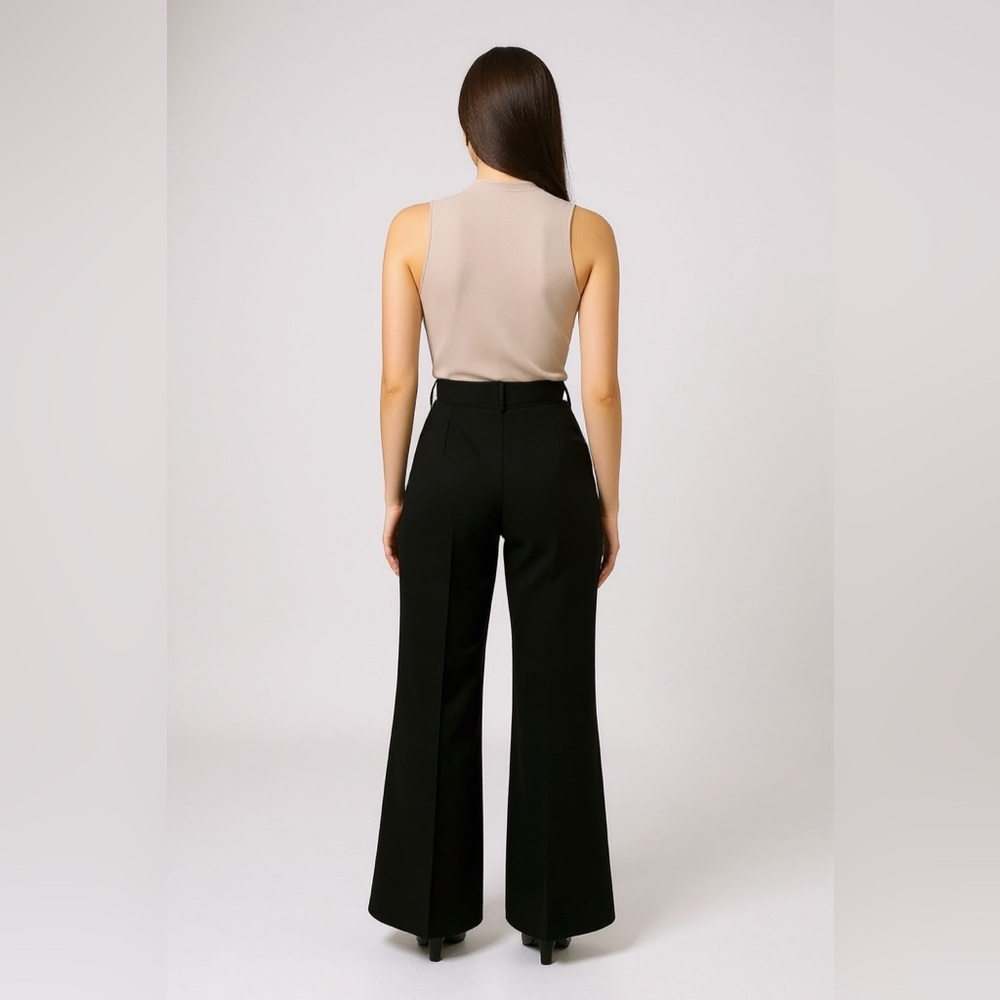 BELTED LUXE FLARE HIGH WAISTED PANTS
( Midnight Black ) - Picture 2 of 6